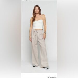 Reformation Ethan Linen Pant, size Small in Oatmeal. Perfect condition!